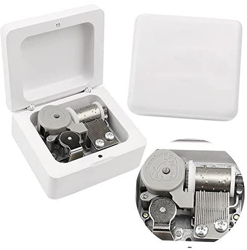 Sinzyo Anastasia-Once Upon a December Vintage Holz mechanische Spieluhr Weihnachten, Geburtstag, (Weiße Holzschachtel)