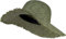 styleBREAKER Damen Strohhut Papierstroh mit luftigem Flechtmuster, breite ausgefranste Krempe, Sonnenhut, Schlapphut 04025033, Farbe:Oliv