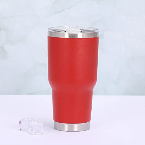 Stainless Steel Vacuum Thermos Tumbler Cups with Slider Lid Insulated Leakproof Travel Coffee Mug Water Cup Beer Bottle,red,900ml