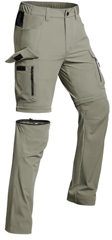 Vzteek Herren Wanderhose Zip Off Trekkinghose Outdoorhose Sommer Softshell Stretch Hose Kurz für Wandern,Baggy,Fahrrad,arbeits