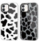 RUMDEY 2 Pack Cute Pattern for iPhone 11 6.1 Phone Case, Cow Print Aesthetic Design Clear Cases Soft Silicone Slim TPU Shockproof Protective Fundas for Women Girls,Black&White