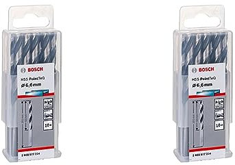 Bosch Professional 10 Stück HSS Spiralbohrer PointTeQ (für Metall, 1,6 x 20 x 43 mm, Zubehör Bohrschrauber) (Packung mit 2)