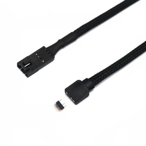GPUCONNECT Motherboard RGB Header to Corsair 3/4 Pin Fan 5V ARGB Adapter Cable - 50cm (4 Pin/Female Version)