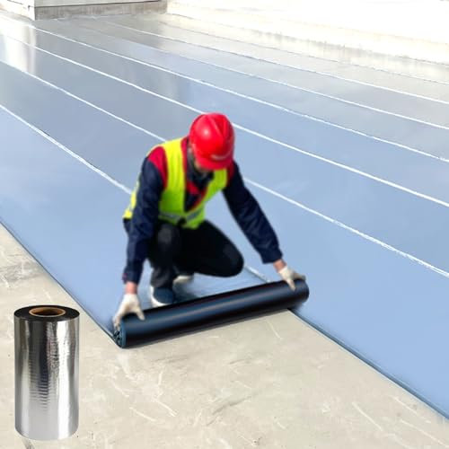 Selbstklebendes Bitumen-Band,Wasserdichtes Dichtungsband,Dachpappe,Dachreparaturklebeband,UV-beständige Schutzfolie,für Dachlecks,Metall,Farbige Stahlfliesen,Breite x Länge (50cm x 10m)