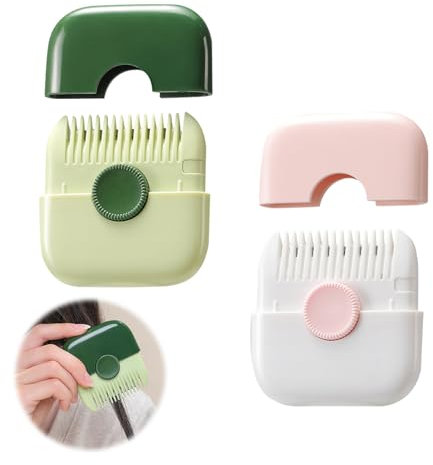 ChAusa 2 Pièces Tondeuse à Cheveux Fourchus,Tondeuse à Cheveux 2 en 1 Peigne de Retrait des Fourches,Peigne Design Double Face pour Couper et Coiffer les Cheveux Fins (Rose+Vert)