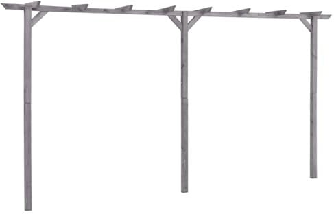 ShCuShan Pergola Grau 400x40x205 cm Imprägniertes Kiefernholz TerrassenüBerdachung Holz Pergola Bausatz