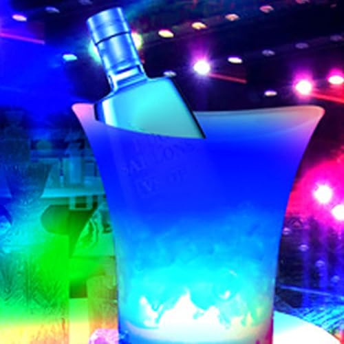 Haut-parleur de Seau à Glace de 5 L pour le Vin, Haut-parleur étanche, Seau à Glace Pliable à LED Lumineuse avec Haut-parleur Bluetooth, Boissons au Vin, Bière