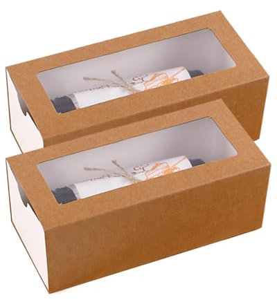 Allbusky 20PCS Roll Cake Boxes Carrier with Window, Drawer Shape Paper Treat Boxes Gift Boxes, Cookies Gift Baking Boxes for Birthday Wedding Christmas Pastries Brownies