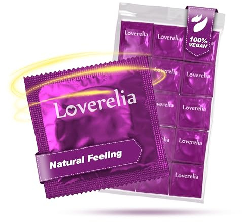 Loverelia Kondome Natural Feeling - 1000 Stück (20 x 50 Stück) | Kondom für ein natürliches Erlebnis - gefühlsechtes und intensives Liebesspiel - Naturkautschuk Latex - Vegan - Gefühlsecht
