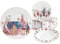 Juego de platos navideños de 18 piezas Tema Navidad de porcelana de autor Nàvel 6 hondos Ø 21,6 cm, 6 planos Ø 21,6 cm y 6 planos Ø 26,7 cm con elegante caja litografiada