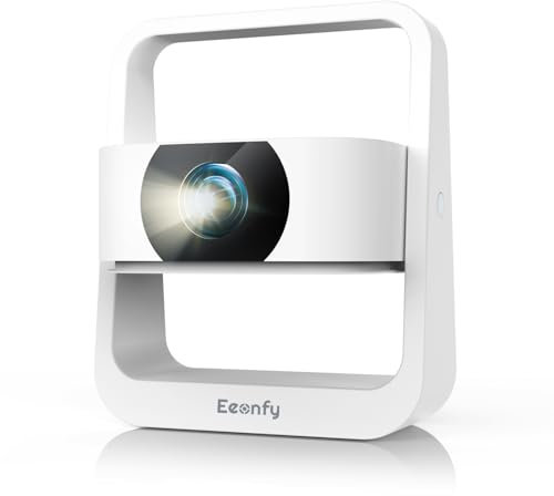[App Integrata] Eeenfy Proiettore Portatile, Proiettore Android 13.0 con 350ANSI, 1080P Supporto, E-Focus/Keystone, Proiettore TV WiFi6 Bluetooth5.2, Videoproiettore 4K per Esterni/Home Cinema, Bianco