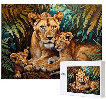 Jungle Lion Puzzle 1000 Teile Puzzles Erwachsene, Helle und farbenfrohe Puzzles, Indoor-Puzzle-Kreativspiel zur Entspannung von Erwachsenen und Erziehung oder als Geschenk I-66
