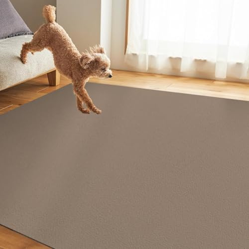 Futtermatte Hund Groß Futtermatten Für Hunde, PVC Hundefutter Matte AntisRutsch, Napfunterlage Wasserfest Kein Geruch, Katze Hundenapf Unterlage, Leichtzusreinigen Futternapf Matte(Brown,80x100cm)