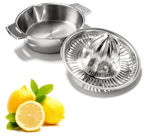 Lemon Squeezer Stainless Steel 304, Lemon Juicer Manual Citrus Hand Press Juicer Multifunctional Citrus Press Kitchen Tool 435ml