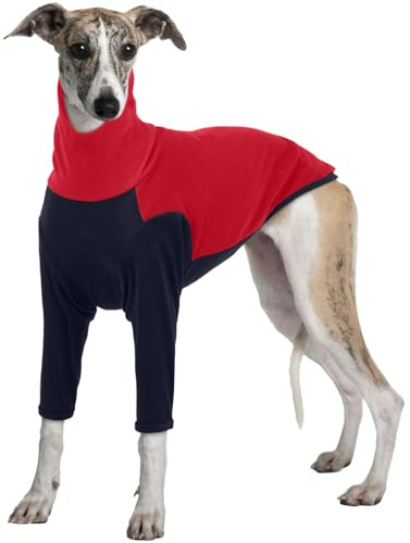 Windhund Winter Mantel, Warm Windhund Jacke Fleece Shirt Windhund Hundepullover Grosse Hunde Winterpullover Windhund Hundepullover Windhund(Rot, 3XL)