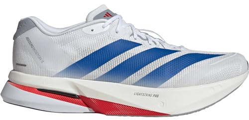 adidas Herren Adizero Boston 13 Schuhe, White-royal Blue-Halo Silver, 45|45.5