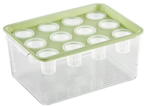Boîte de jardinière hydroponique, système de culture aquaponique transparent à 12 trous avec couvercle vert pour la maison, le balcon ou la décoration bureau. Jardinière hydroponique, système d