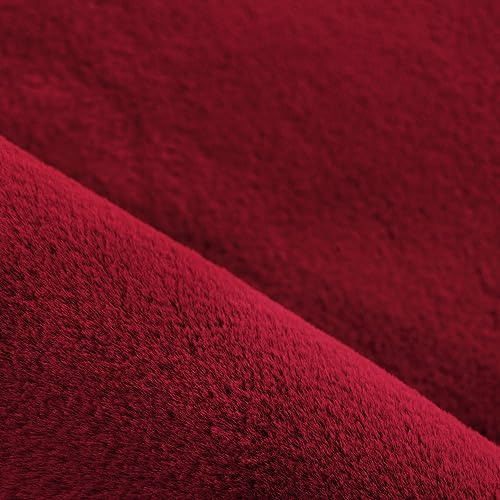 KADIMA DESIGN Schlafzimmerteppich Unifarben Elegant Pflegeleicht Modern Waschbar Strapazierfähig Langlebig Rund Rot 120x120 cm Schlafzimmer Saugroboter geeignet | NECKAR