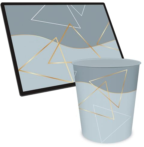 itenga Business Office Serie Schreibtisch-Set 2-teilig – Schreibunterlage 40x53cm und Papierkorb 15L (grau)