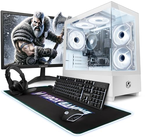 VIBOX I-112 PC Gamer Complet • 22 Écran • AMD Ryzen 3 3200G 4 cœurs • Radeon Vega 8 • 16 Go RAM • 500 Go SSD • Linux OS • WiFi