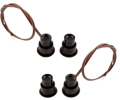 Juego de 2 interruptores magnéticos marrones, sensor de contacto de puerta de interruptor magnético NC para puertas con bisagras, ventanas correderas, armarios, cajas fuertes, puertas de garaje