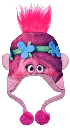 DreamWorks Mädchen Poppy Winter Hat (One Size, Pink), Trolls, Wintermütze, rosa, Einheitsgröße, Rose