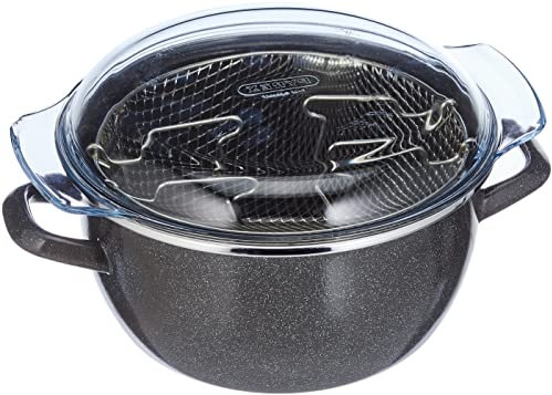 Magefesa Parma - Freidora con cestillo 24cm, recubrimiento esmaltado, limpieza lavavajillas apta para cocinas de gas, vitrocerámica y gas, Fabricada en España