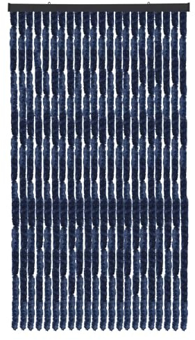 Arsvita Flauschvorhang Türvorhang (100x220 cm) in Blau als Insektenschutz für Balkon, Terrasse oder Wohnmobil, Wohnwagen, Pavillon