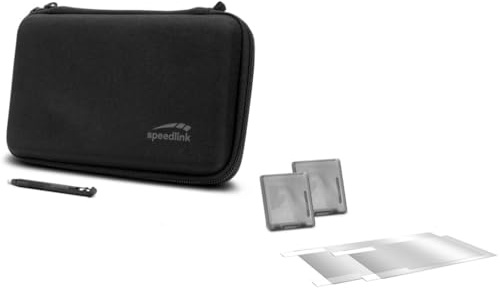 SPEEDLINK 7-in-1 Starter Kit für N2DS XL - Touchscreen-Stift - Box für Spiele - Schutzfolie - Mikrofasertuch - Transporttasche - Schwarz