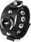 JewelryWe Herren Damen Lederarmband Gothic Nieten Spike Killernieten Druckknopf Breit Leder Armband Armreif verstellbare Schwarz