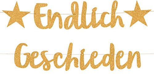 Compagno ENDLICH GESCHIEDEN Girlande golden scheidungs Party abschiedsfeier Ehe Ende trennung Banner aufmunterung Single