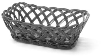 HENDI Körbe, mit gewebten Seitenteilen, Brotkörbe, Obstkorb, rechteckig, 225x150x(H)65mm, Schwarz