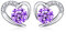 LYL.Adorer Ohrringe Silber Lila,Liebendes Herz Ohrringe Silber 925,5A Zirkonia,Geschenke für Frauen