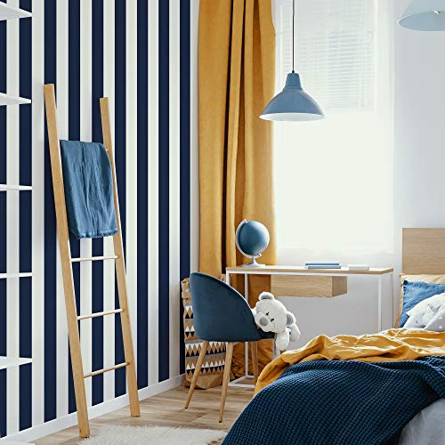 Superfresco Easy Navy Vintage Striped Wallpaper