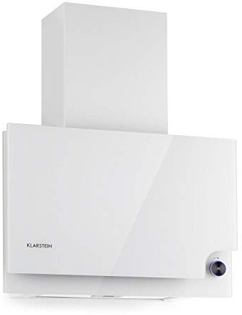 Klarstein Amelia - Campana extractora de pared, Potencia de 123 W, Extracción 586 m³/h, 3 niveles de potencia, Control táctil iluminado, Iluminación LED, Diseño plano, 60 x 47 x 23,5 cm, Blanco