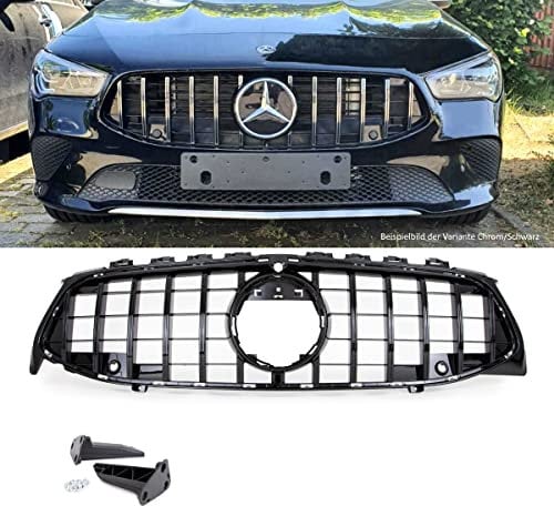 Kühlergrill Schwarz glanz kompatibel für Mercedes CLA W118 ab 2019 für PDC & Kamera auf GT Sport- Panamericana DM Autoteile 2805