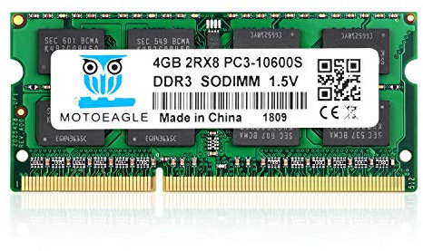 4GB PC3 10600S DDR3 1333MHz 2Rx8 Dual Rank PC2-10600 DDR3-1333 Sodimm 1.5V 204-pin Sdram Non-ECC Unbuffered Módulo de Memoria RAM para portátiles