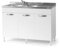 small Mobile Mobiletto Sottolavello Per Cucina Componibile Bianco Frassinato (85x50x120)