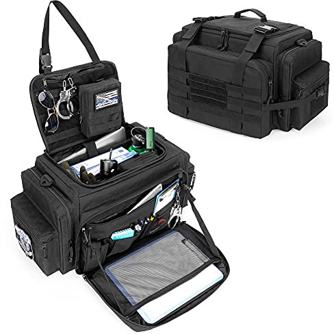 samdew Einsatz Tasche Patrouillen Tasche, Polizei Ausrüstungs Tasche Schulter Tasche Auto Vordersitz Organizer, Trucker & Reisende, mit Laptop Schicht(bis 15,6), MOLLE Kompatibel, Nur Tasche