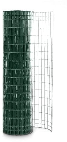 Gardenode Easy Clôture Grillage soudé en Rouleau H1m80 x L25m Fil 2,5mm Maille 100x50 mm Vert