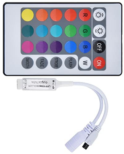 01 02 015 Telecomando IR a 24 Tasti, dimmer Universale Facile da Usare per Striscia di Luce soffusa per Lampada Wall Washer per Sorgente Luminosa puntiforme