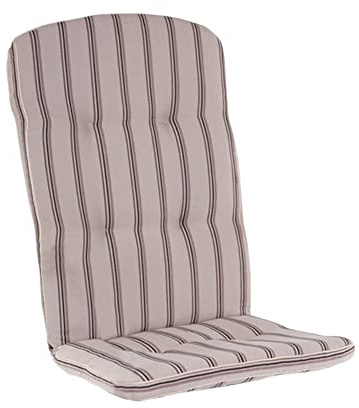 PATIO Stuhlauflage Hochlehner Saphir 111 x 48 cm Sitzkissen Streifen beige braun mit Schnüren Band am Rücken