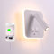TWSXTE Port de charge USB Feux de chevet LED Lampe murale hotel intérieur Lumières mural lit Lampe murale couloir avec interrupteur Blanc 3W + 10W (USB Carré Blanc)