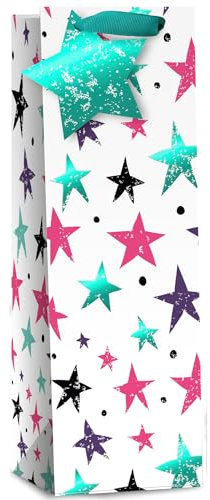 AbbeyShake bottle gift bags one size multicoloured - Pack of 6 (Vintage small stars)