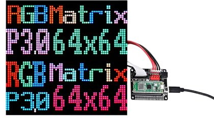 SeenGreat RGB Full-Color LED Matrix Panel Display 64 64 Pixels for Raspberry Pi Raspberry Pi Pico ESP32 Ardui with Adapter Board Directly Plug and Play