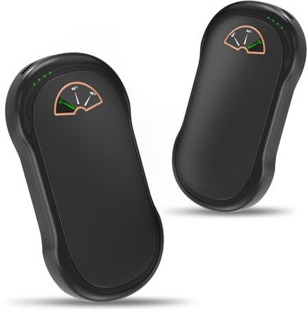 Hand Warmer Rechargeable, 2 Pack Magnetic 10000 mAh Electric Hand Warmer, Suitable for Winter Outdoor Camping and Hunting, Warm Gift for Children Men and Women (Black)