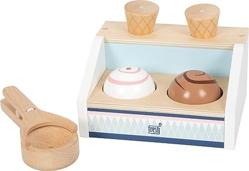 small foot Eistheke kompakt Fresh aus FSC 100%-zertifiziertem Holz, Zubehör für Kaufmannsladen, ab 3 Jahren, 12416