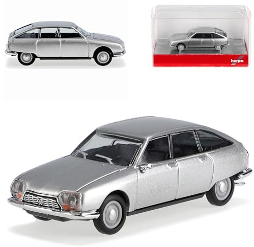Citroen GS 5 Türer Silber 1970-1986 H0 1/87 Herpa Modell Auto mit individiuellem Wunschkennzeichen
