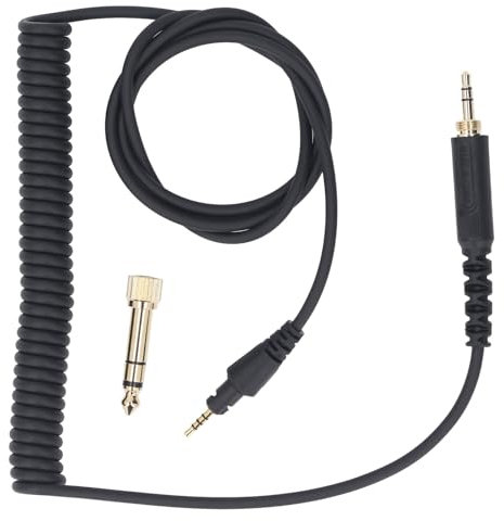 Cable de Audio en Espiral de Repuesto para Pioneer DJ HDJ CUE1 HDJ CUE1BT HDJ X5 HDJ X7 HDJ S7, Cable de Sonido de Extensión de Resorte con Enchufe de 3,5 Mm y Adaptador de 6,3 Mm