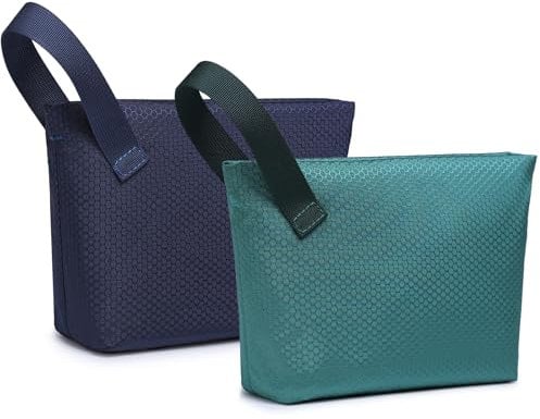 HYZUO Sac de Rangement Câble Pochette Voyage Multifonctionnel Organisateur pour Chargeur, Gadget, Cables USB, Accessoires Organiseur Sacoche Électronique Portable Pouch Sacs, Bleu Marine+Vert foncé